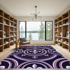 Royal Purple Fleur-de-lis Circular Medallion Rug