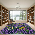 Vibrant Lavender and Wildflower Meadow Rug