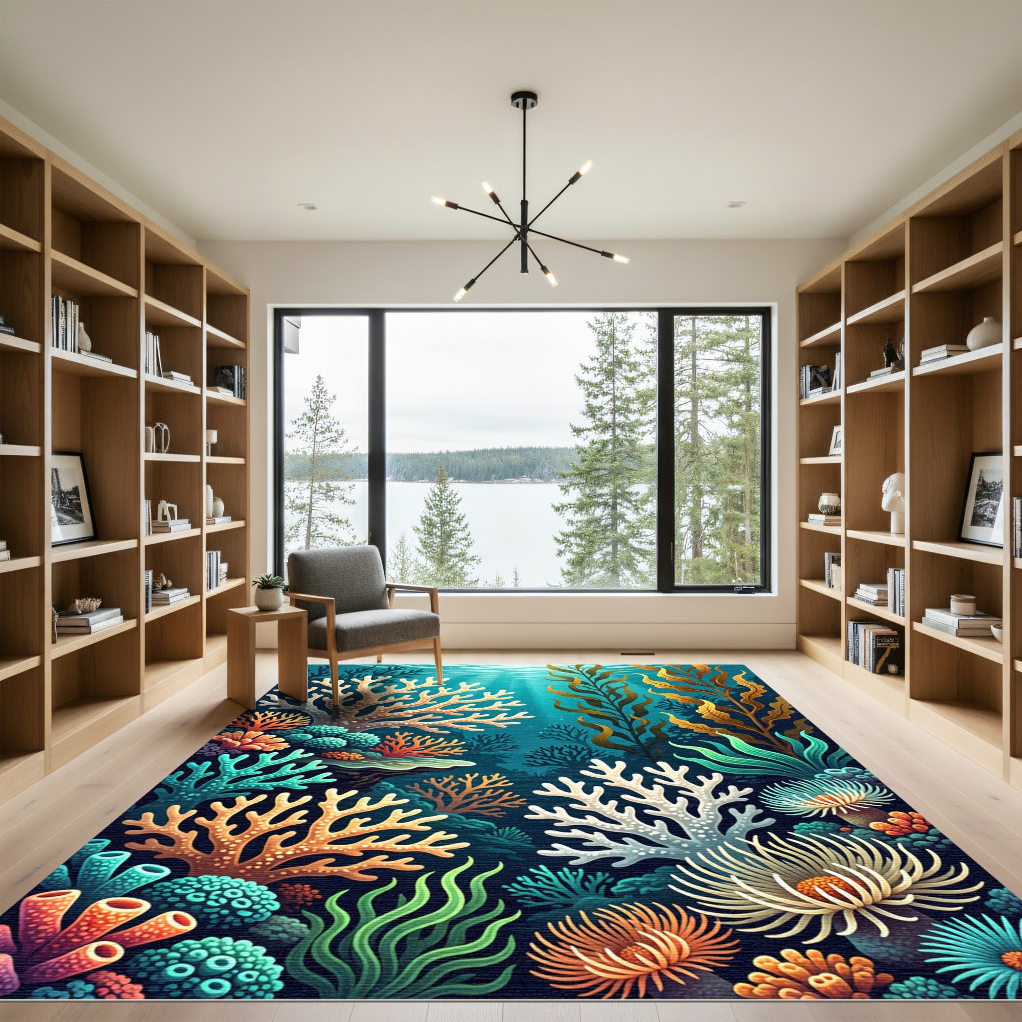 Undersea Coral Garden Vibrant Flora Rug