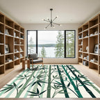 Calm Green Bamboo Grove Foliage Rug