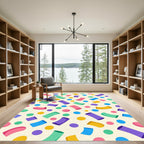 Playful Colorful Confetti Abstract Shape Rug