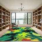 Bold Lime Splatter Grunge Rug