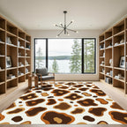 Modern Earthy Brown Abstract Animal Spot Rug