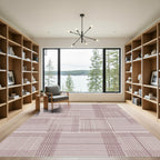 Plum Linear Geometric Patchwork Rug