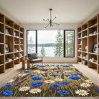 Field Of Blue Lavender And Poppies Rug