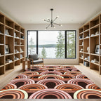 Retro Layered Arch Terracotta Rug