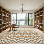 Modern Earthy Chevron Zigzag Area Rug