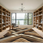 Earthy Geometric Steps Illusion Rug