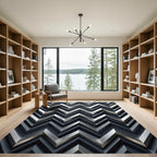 Modern Sharp Gray Chevron Geometric Rug