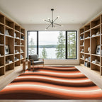 Terracotta Abstract Wavy Stripes Rug