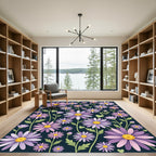Purple Daisy Meadow Garden Rug