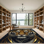 Majestic Golden Tiger Portrait Rug