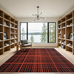 Red Orange Plaid Lattice Rug