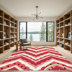 Playful Watermelon Chevron Striped Art Rug