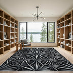 Monochromatic Starburst Abstract Composition Rug
