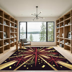 Crimson Starburst Confetti Blast Rug