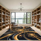Golden Atomic Orbital Abstract Radiance Rug