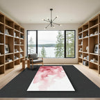 Crimson Watercolor Wash Abstract Flow Rug