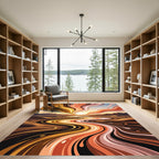 Sunset Swirl Abstract Desert Landscape Rug