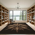 Gilded Ebony Star Compass Ornament Rug