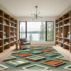 Earthy Tones Geometric Architectural Rug