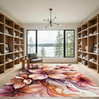 Watercolor Cherry Blossom Petal Whimsy Rug
