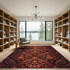 Ornate Copper Floral Arch Pattern Rug