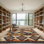 Geometric Desert Pyramid Southwestern Earth Tones Rug