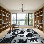 Playful Black Cats All Over Rug