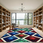 Geometric Radiant Jewel Diamond Mosaic Rug