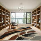 Warm Tones Brush Strokes Abstract Rug