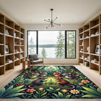 Whimsical Forest Mice Woodland Enchanted Meadow Rug