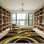 Abstract Curving Earth Tone Arc Rug
