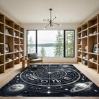 Celestial Silver Zodiac Constellation Art Rug