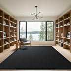 Deep Charcoal Diagonal Texture Rug