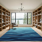 Aquatic Swirls Blue Ripples Rug