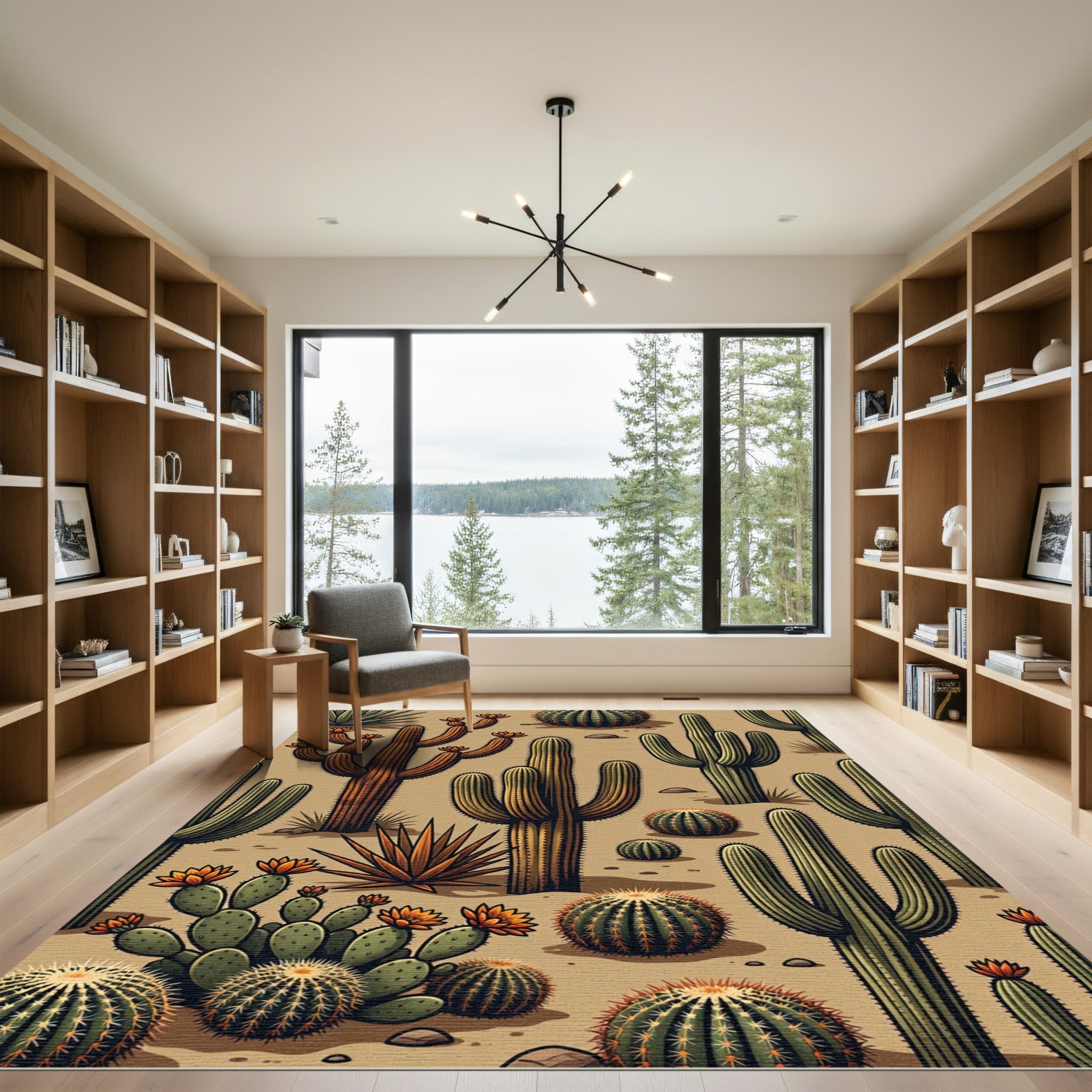 Desert Cactus Garden Arrangement Rug