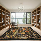 Golden Rose Lattice Cottage Garden Art Rug