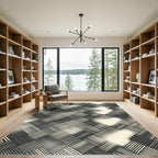 Monochrome Woven Texture Herringbone Rug