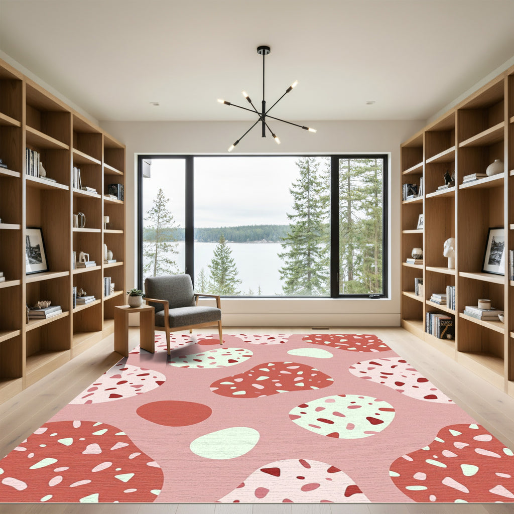 Blush Terra Cotta Abstract Terrazzo Rug