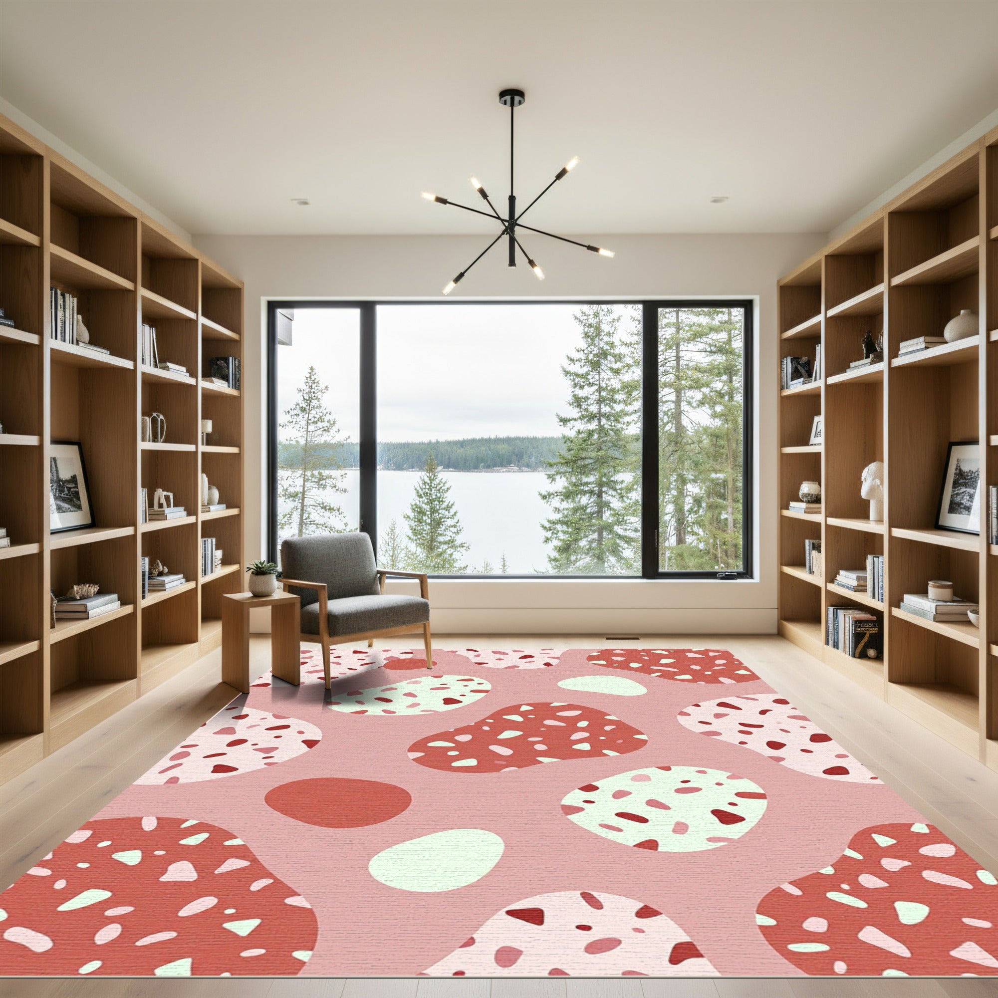 Blush Terra Cotta Abstract Terrazzo Rug
