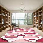 Crimson Pink Cloud Cluster Medley Rug