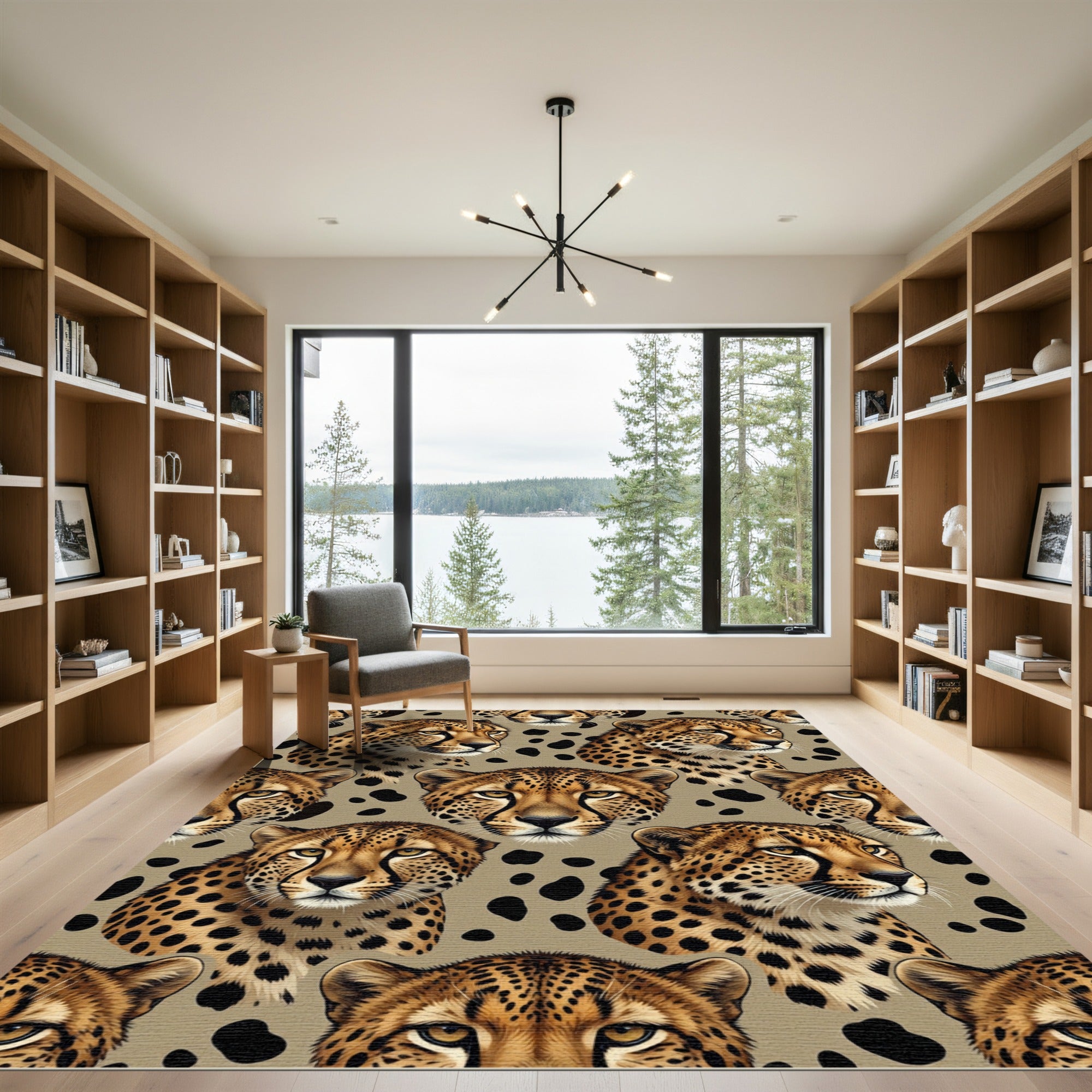 Majestic Cheetah Spots Repeating Portrait Rug