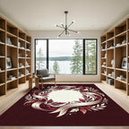 Crimson Ribbon Laurel Wreath Rug