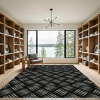 Charcoal Grey Interlocking Strands Rug