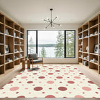 Minimalist Dusty Rose Polka Dot Rug