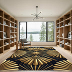 Art Deco Golden Fan Star Rug