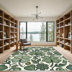 Lucky Clover Green Currency Illustration Rug
