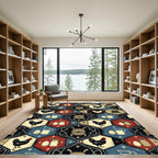 Rustic Farmhouse Hexagon Rooster Milk Jug Rug