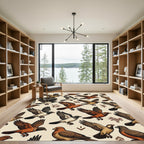 Vintage Flying Sparrow Earthy Folklore Rug